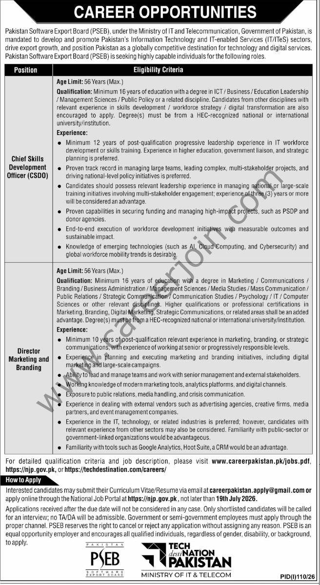 Pakistan Software Export Board PSEB Jobs 05 July 2026 Express Tribune 1
