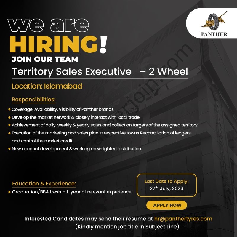 Panther Tyres Limited Jobs Territory Sales Executive 1