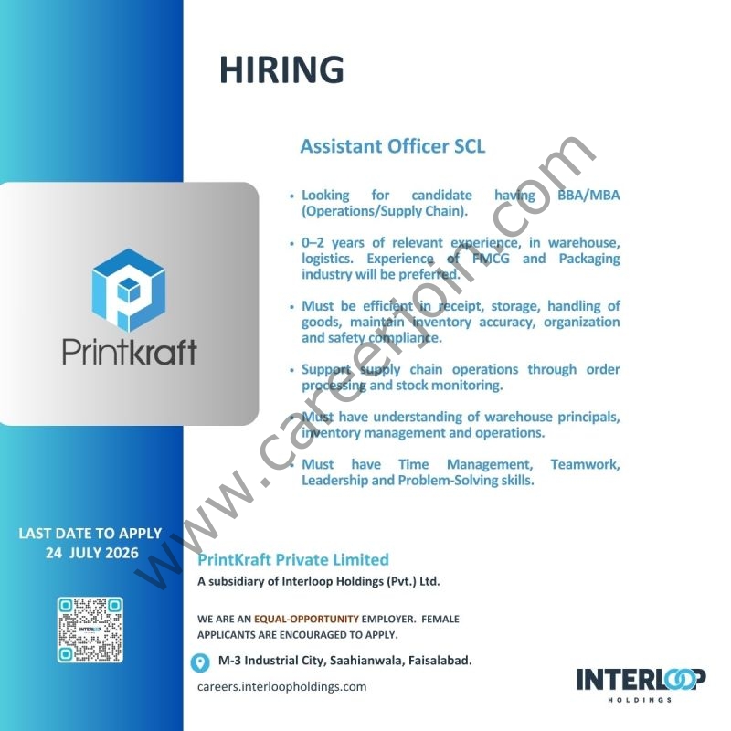 Printkraft Private Limited Jobs Assistant Officer SCL 1