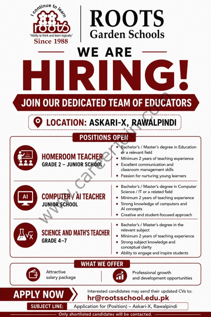 ROOTS Garden Schools Jobs July 2026 1