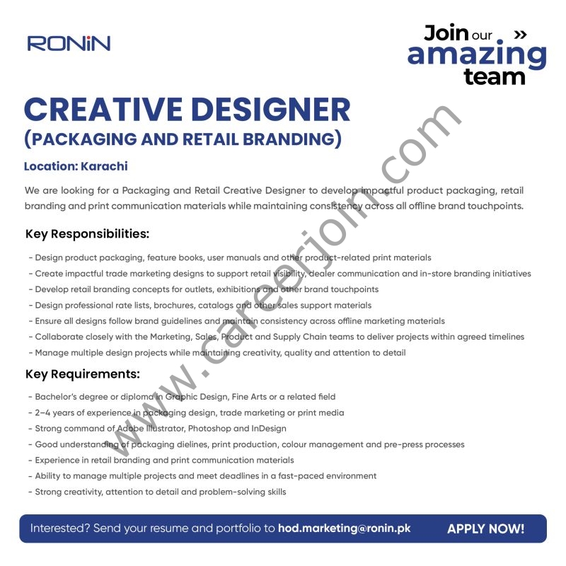 Ronin Pakistan Jobs Creative Designer 1