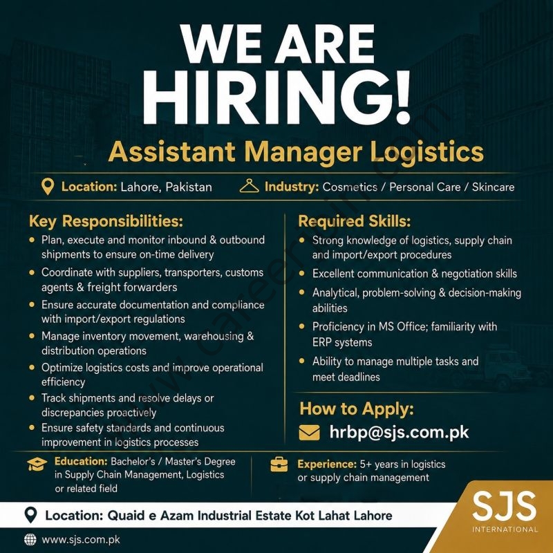 SJS International Jobs AM Logistics 1