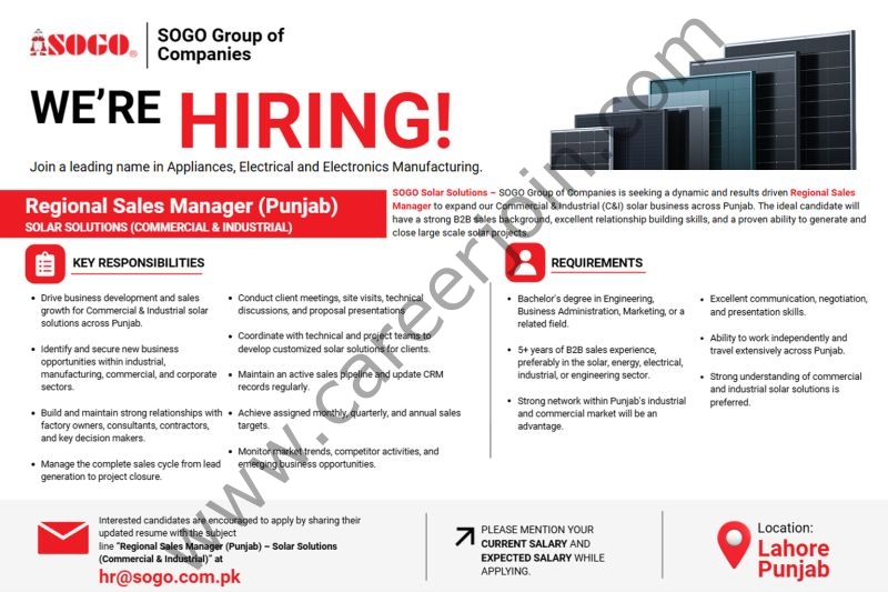 SOGO Group of Companies Jobs Regional Sales Manager 1