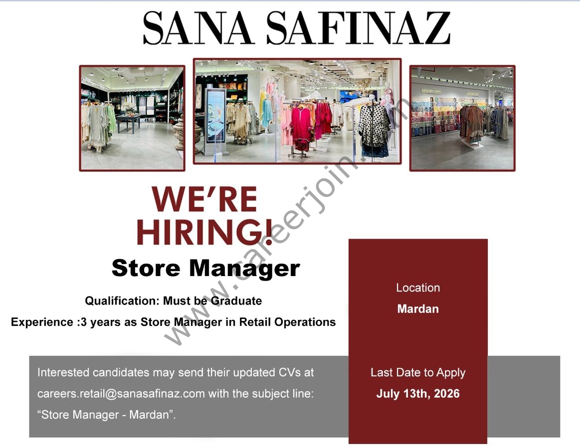 Sana Safinaz Jobs Store Manager 1