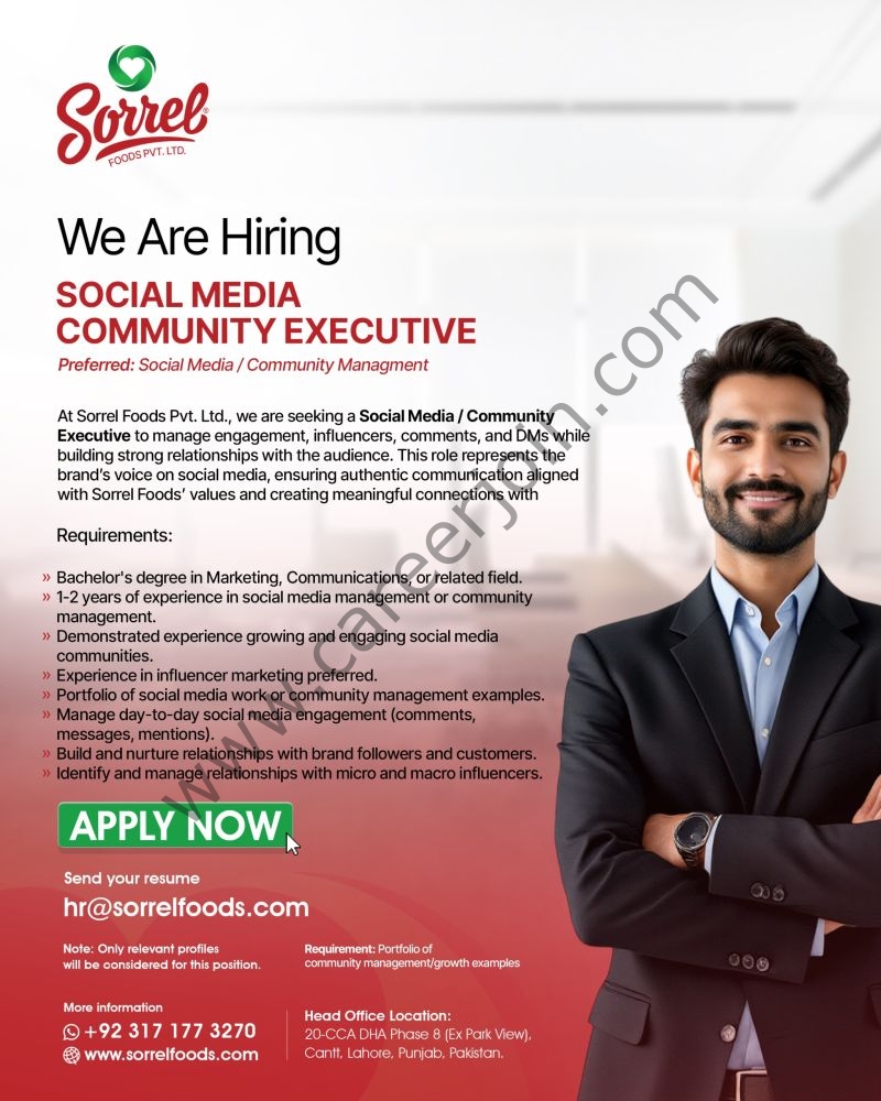 Sorrel Foods Pvt Ltd Jobs Social Media Community Executive 1