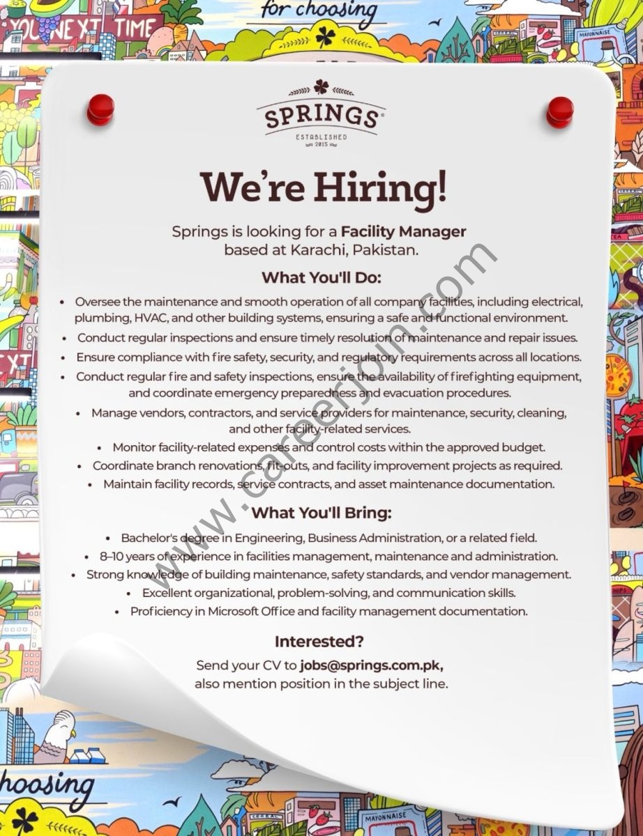 SPRINGS Jobs Facility Manager 1