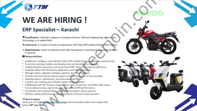 Transsion Tecno Motors Jobs ERP Specialist 1