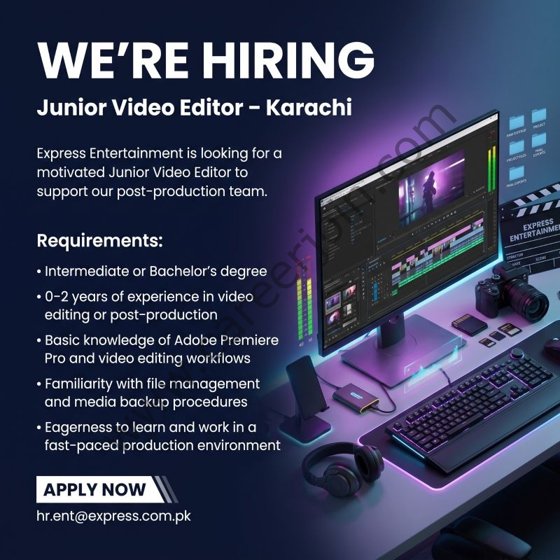 Express Entertainment Jobs Junior Video Editor 1