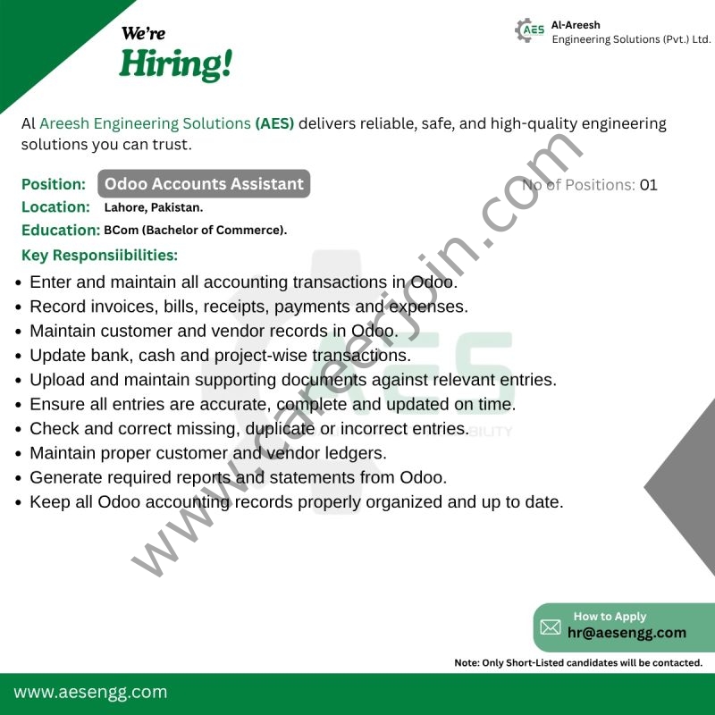 Al-Areesh Engineering Solutions Pvt Ltd Jobs August 2026 2