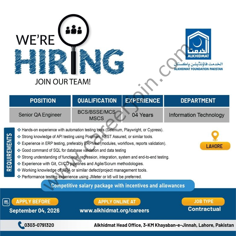 Alkhidmat Foundation Pakistan Jobs August 2026 1
