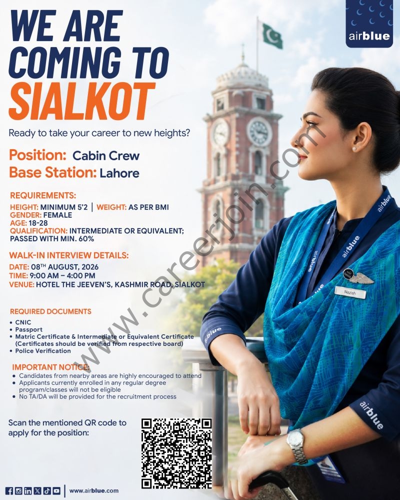 Airblue Pakistan Jobs Cabin Crew 1