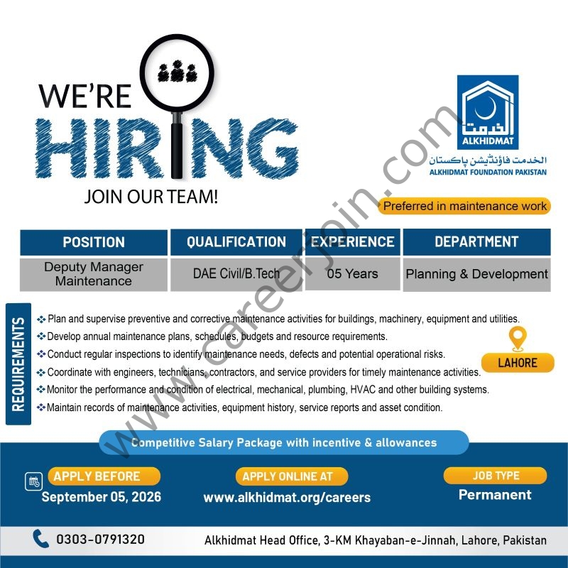 Alkhidmat Foundation Pakistan Jobs 28 August 2026 01 1