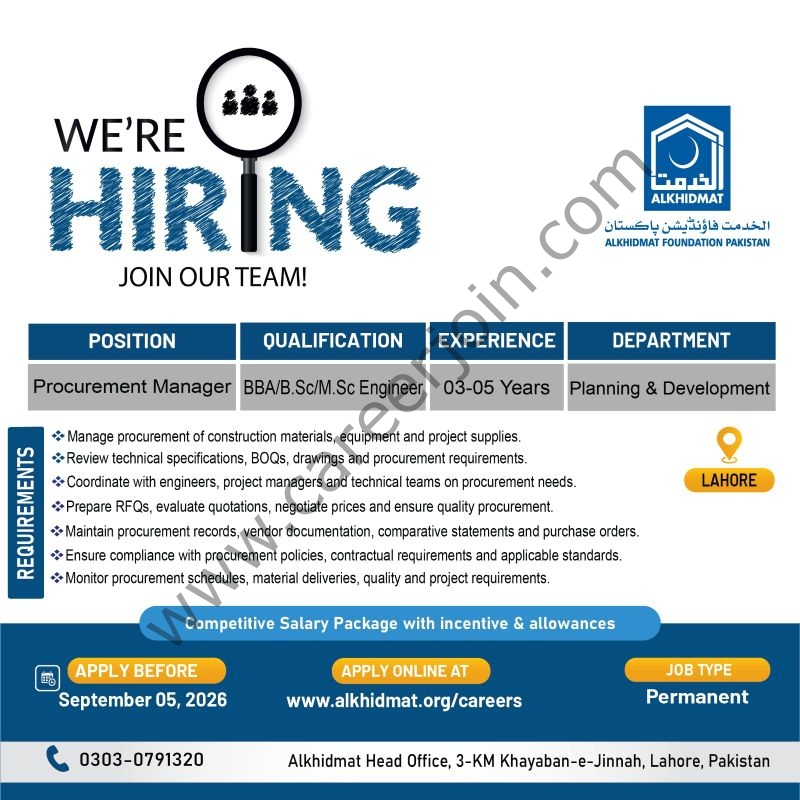 Alkhidmat Foundation Pakistan Jobs 28 August 2026 03 1