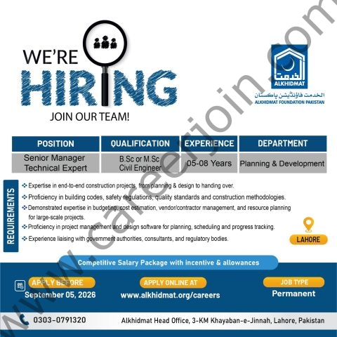 Alkhidmat Foundation Pakistan Jobs 28 August 2026 05 1