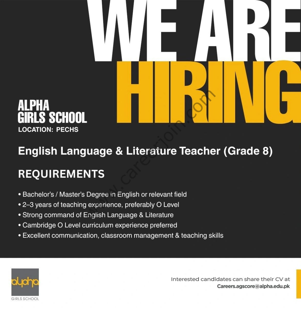 English Language & Literature Teacher (Grade 8) 1`