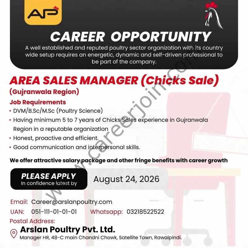 Arslan Poultry Pvt Ltd Jobs Area Sales Manager 1