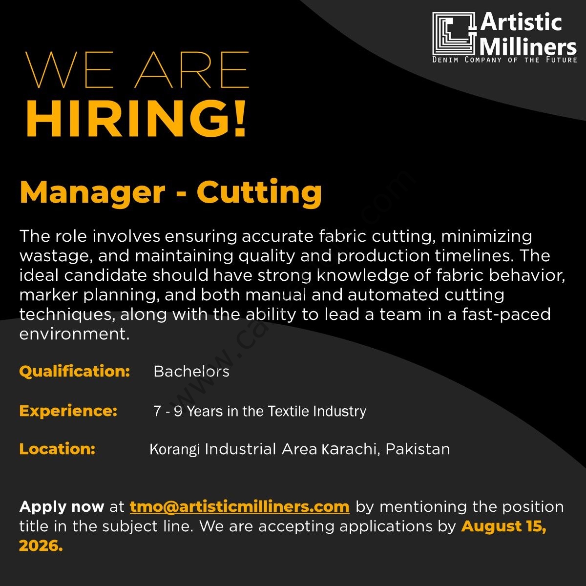 Artistic Milliners Pvt Ltd Jobs Manager Cutting 1