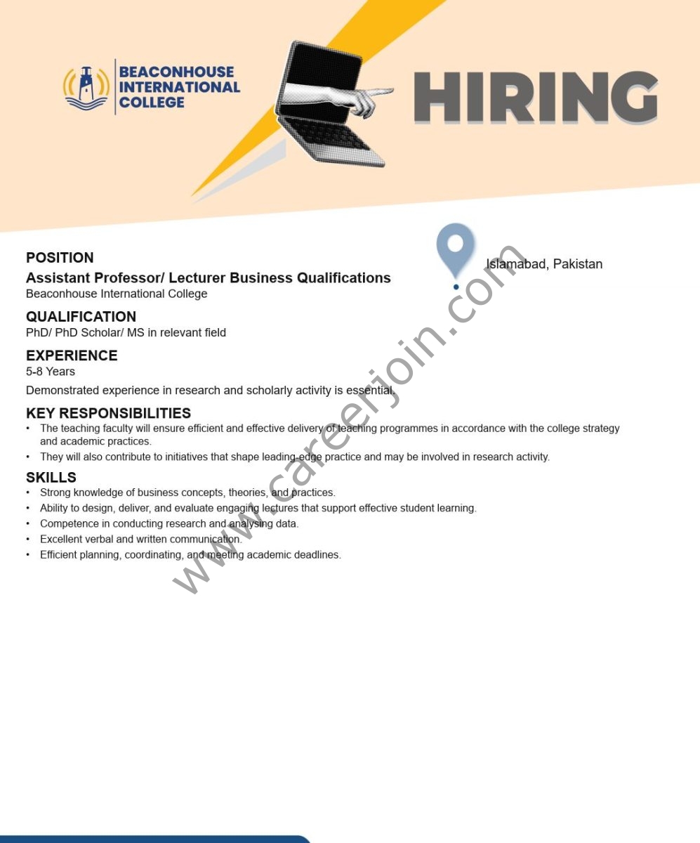 Beaconhouse International College BIC Jobs August 2026  2
