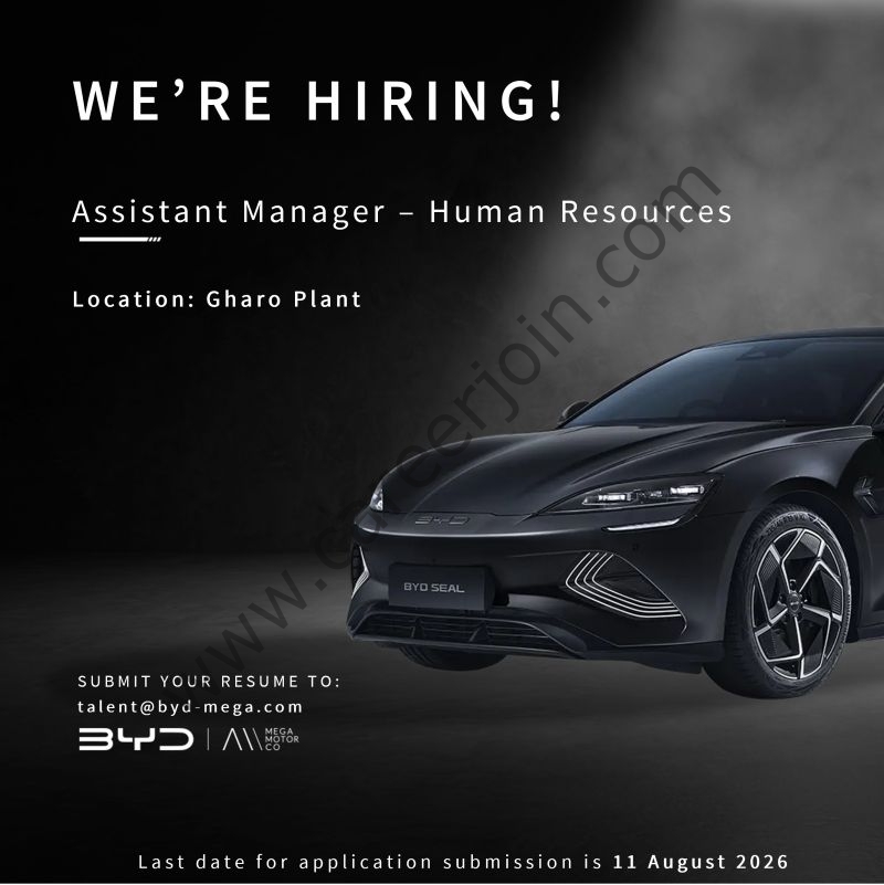 BYD Pakistan Jobs Assistant Manager Human Resources 1