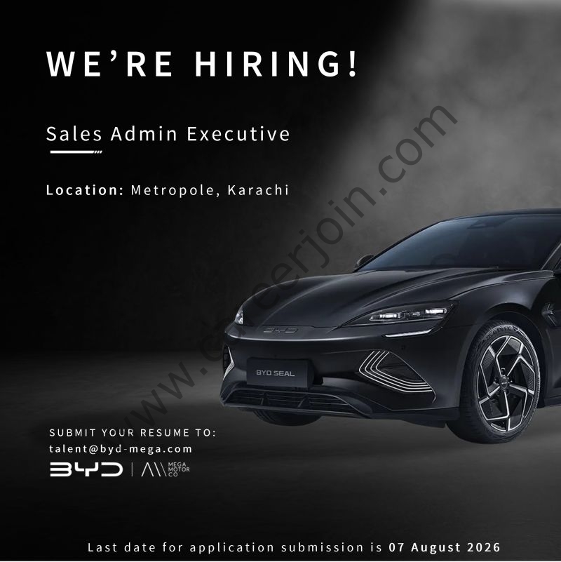 BYD Pakistan Jobs Sales Admin Executive 1