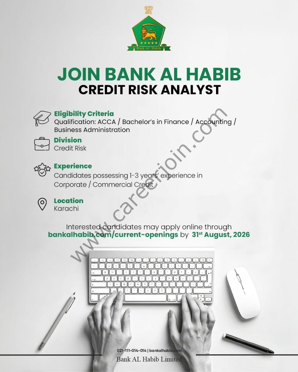 Bank AL Habib Limited Jobs Credit Risk Analyst 1