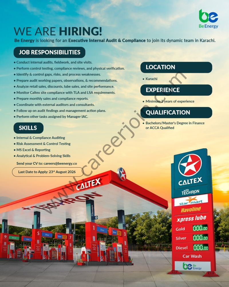 Be Energy Limited Jobs Executive Internal Audit & Compliance 1
