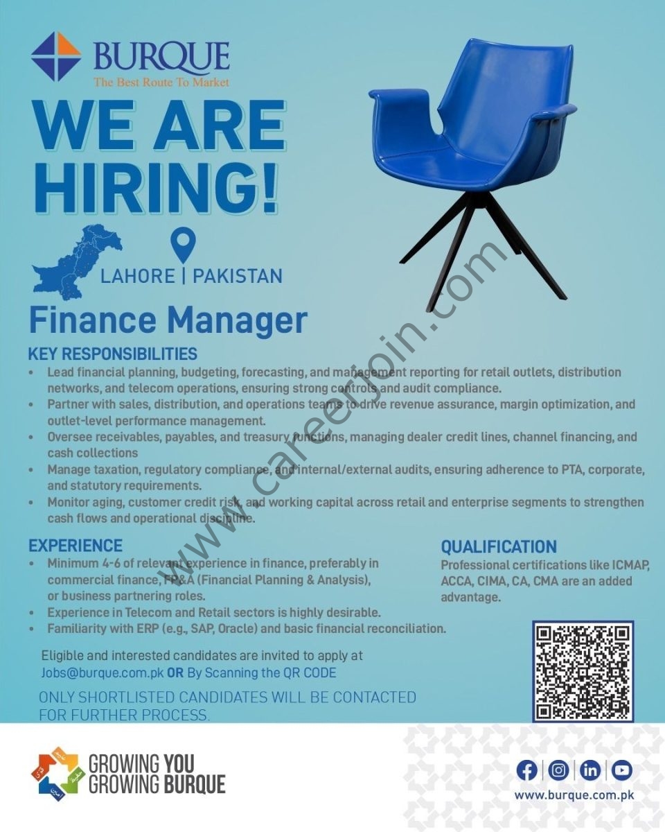 Burque Corporation Limited Jobs Finance Manager  1