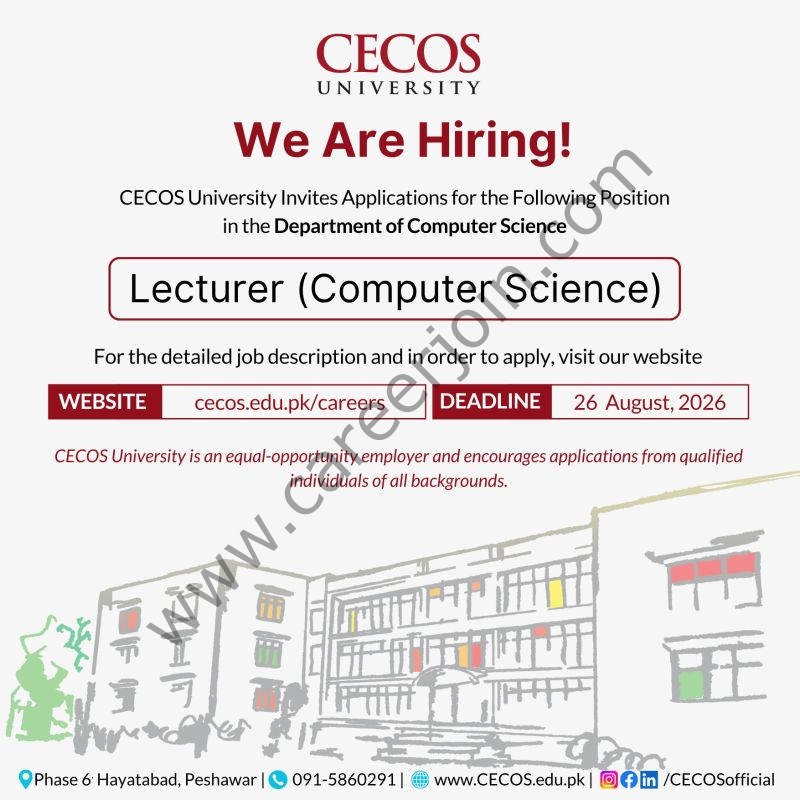 CECOS University Jobs Lecturer (Computer Science) 1