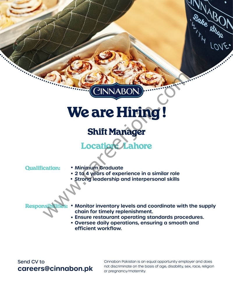 Cinnabon Pakistan Jobs August 2026 2