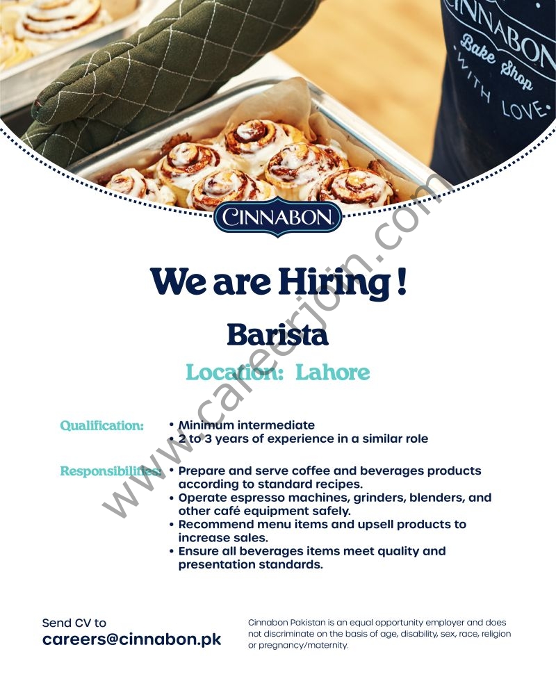 Cinnabon Pakistan Jobs August 2026 1