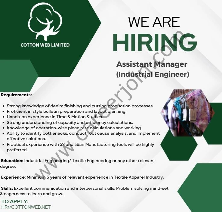 Cotton Web Limited Jobs Assistant Manager (Industrial Engineer) 1