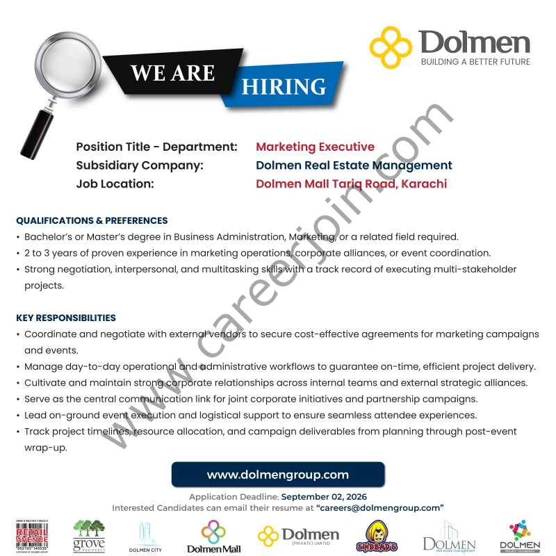 Dolmen Group Jobs Marketing Executive 1