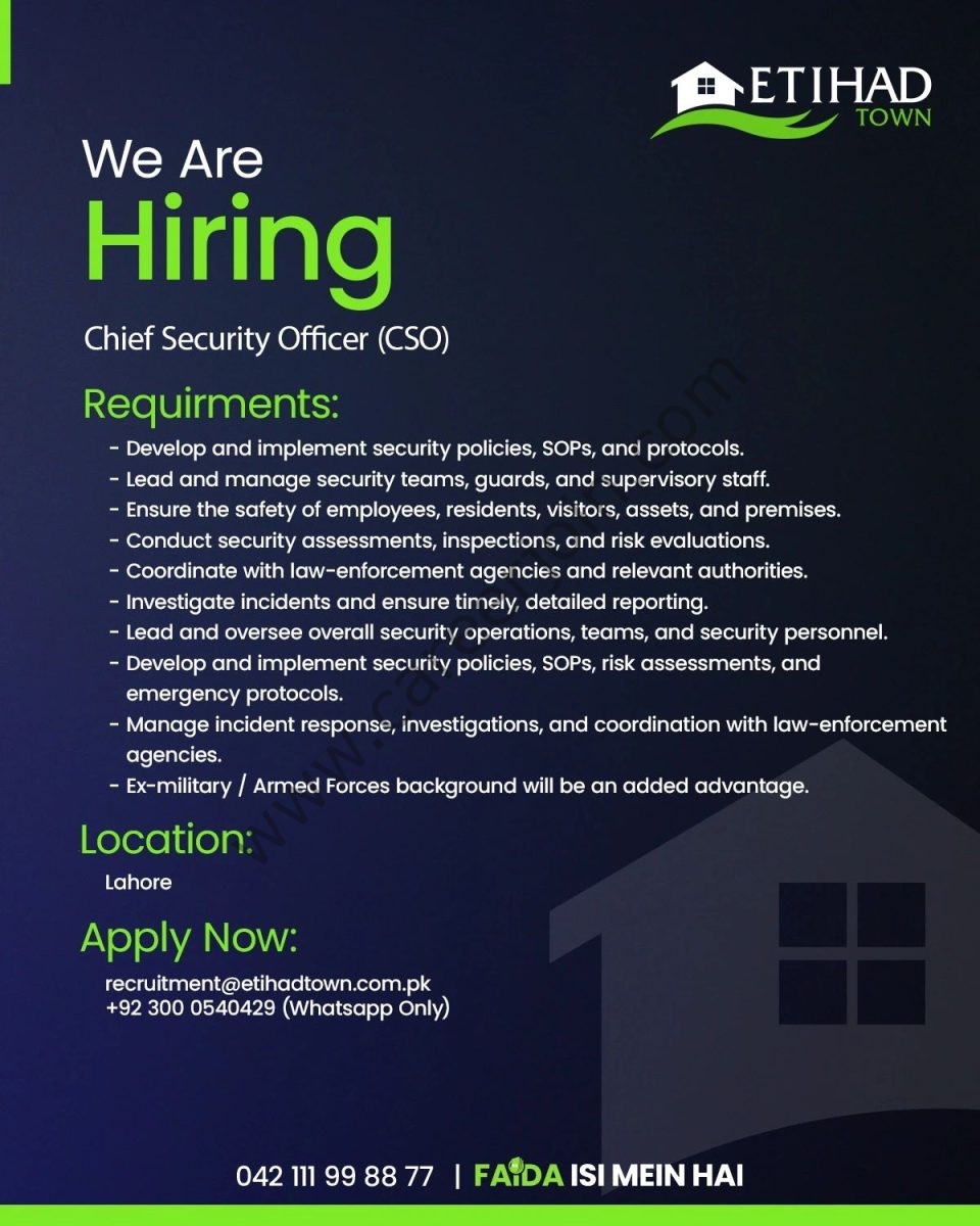 Etihad Town Jobs August 2026 2