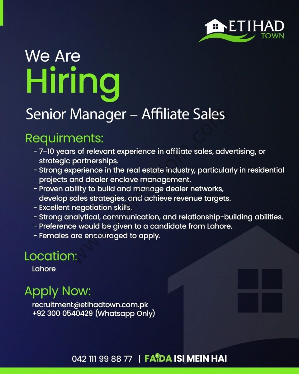 Etihad Town Jobs August 2026 3