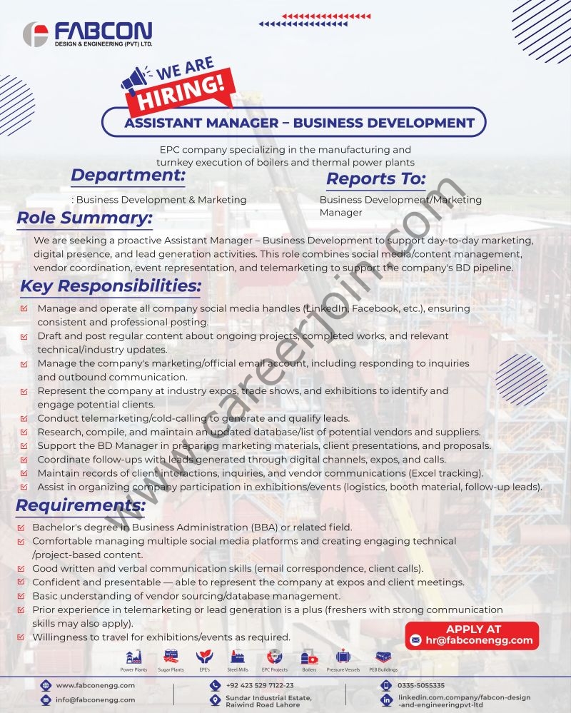 Fabcon Design & Engineering Pvt Ltd Jobs August 2026 `