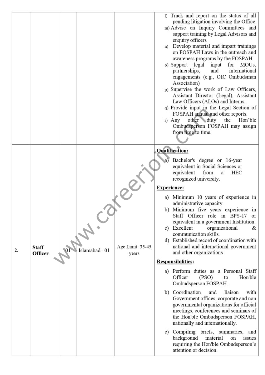 Federal Ombudsperson Secretariat for Protection Against Harassment Jobs 24 August 2026 02 1