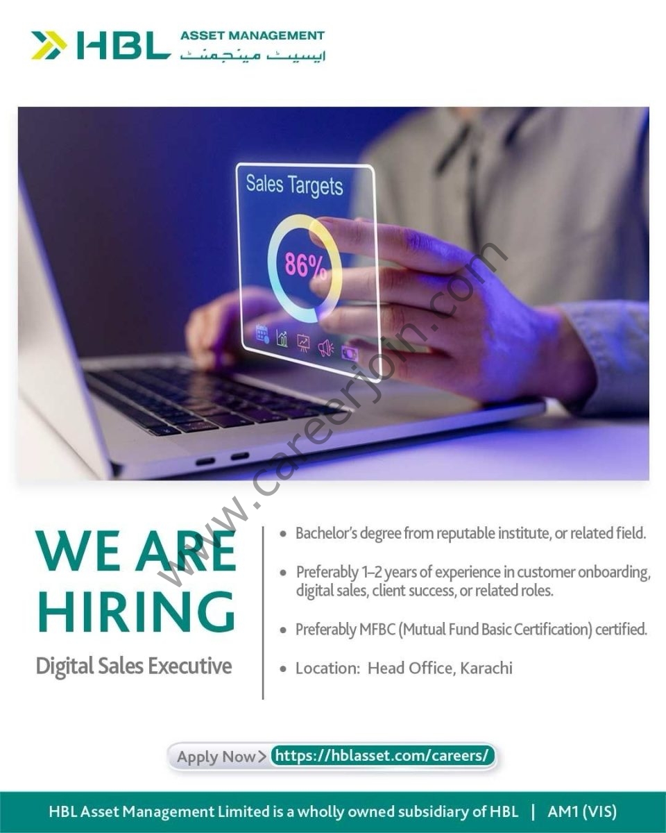 HBL Asset Management Limited Jobs Digital Sales Executive 1