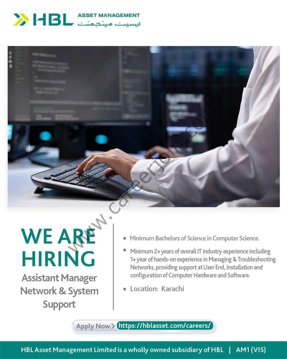 HBL Asset Management Limited Jobs Assistant Manager Network & System Support 1