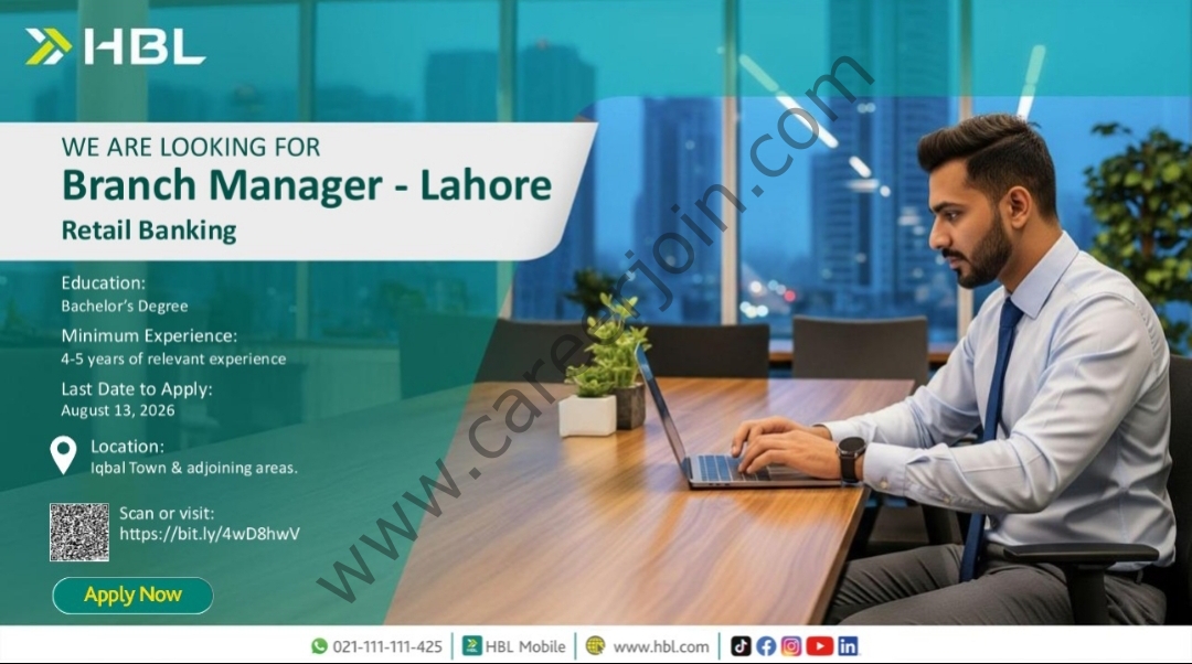 Habib Bank Limited HBL Jobs Branch Manager 1