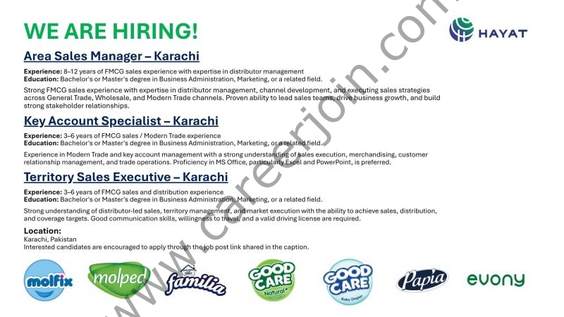 Hayat Kimya Pakistan Pvt Ltd Jobs August 2026 1