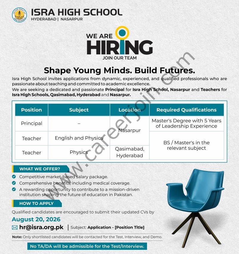Isra Schools Jobs August 2026 1