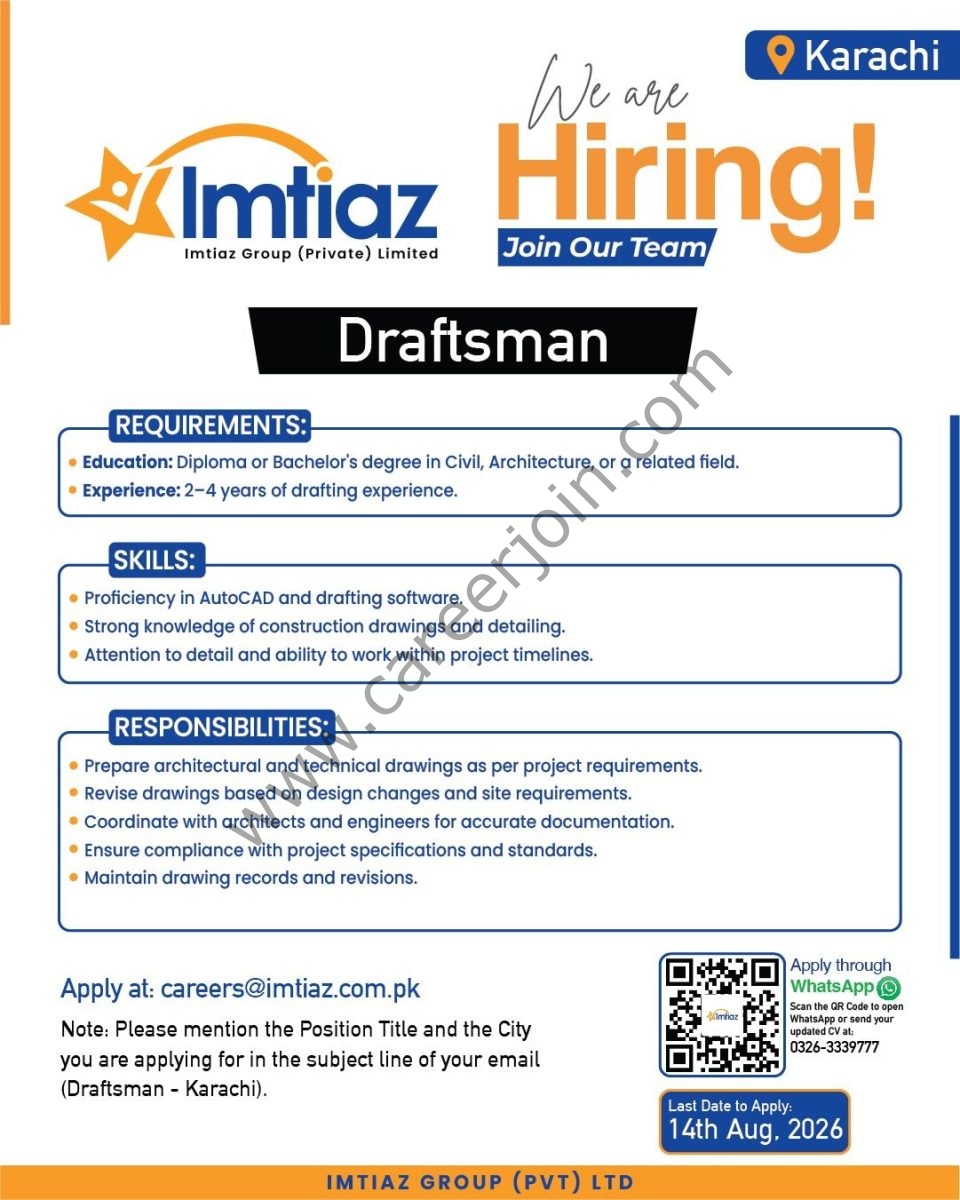 Imtiaz Super Market Jobs August 2026 2