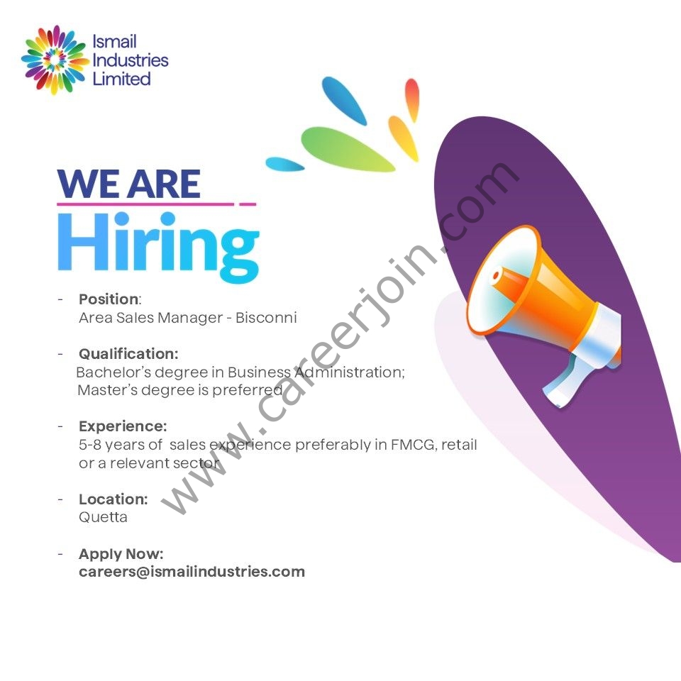 Ismail Industries Limited Jobs Area Sales Manager 1
