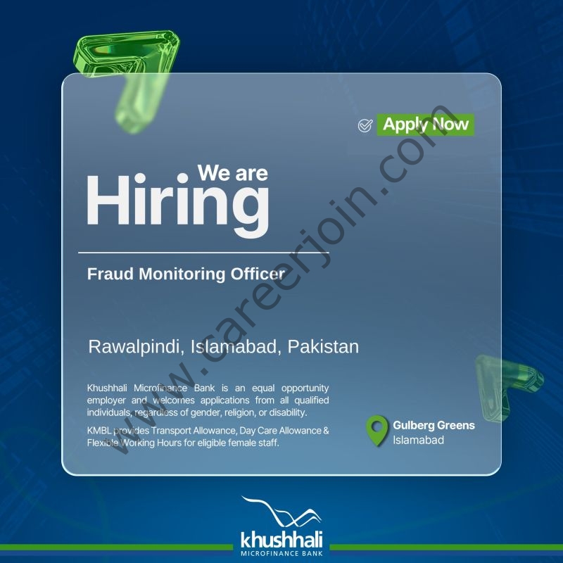 Khushhali Microfinance Bank Jobs Fraud Monitoring Officer 1