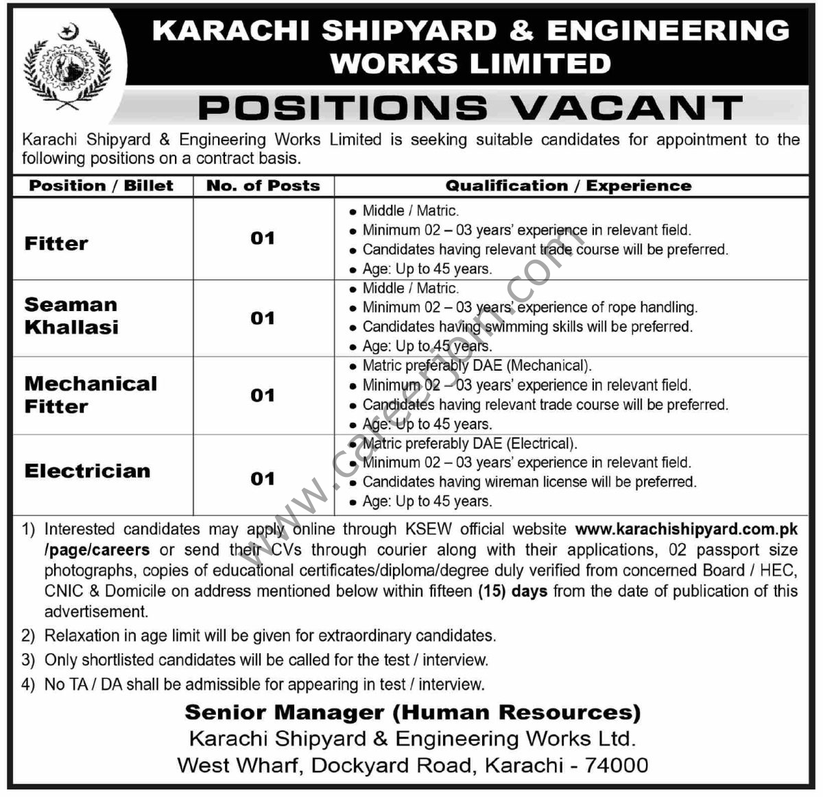 Karachi Shipyard & Engineering Works Ltd Jobs 02 August 2026 Dawn 1