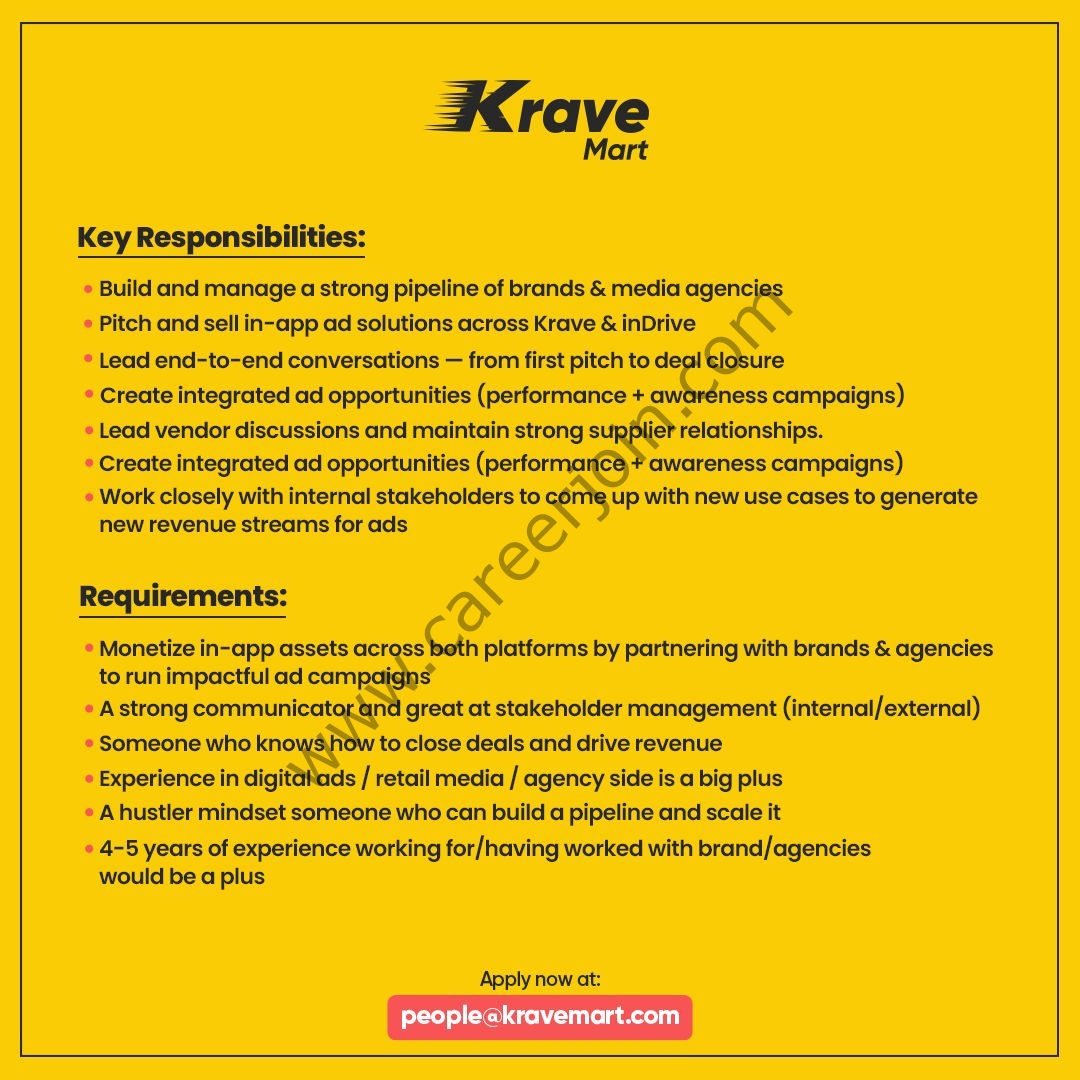 Krave Mart Pvt Ltd Jobs Senior Manager Ad Partnerships (Krave & in Drive Ads) 2