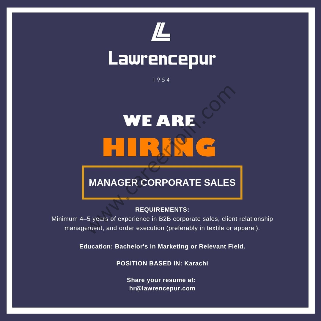 Lawrencepur Jobs Manager Corporate Sales 1