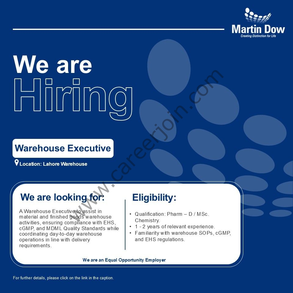 Martin Dow Limited Jobs Warehouse Executive 1