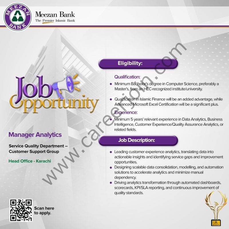 Meezan Bank Limited Jobs Manager Analytics 1