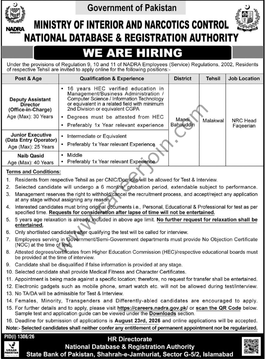 NARDA Jobs 09 August 2026 Express Tribune 12
